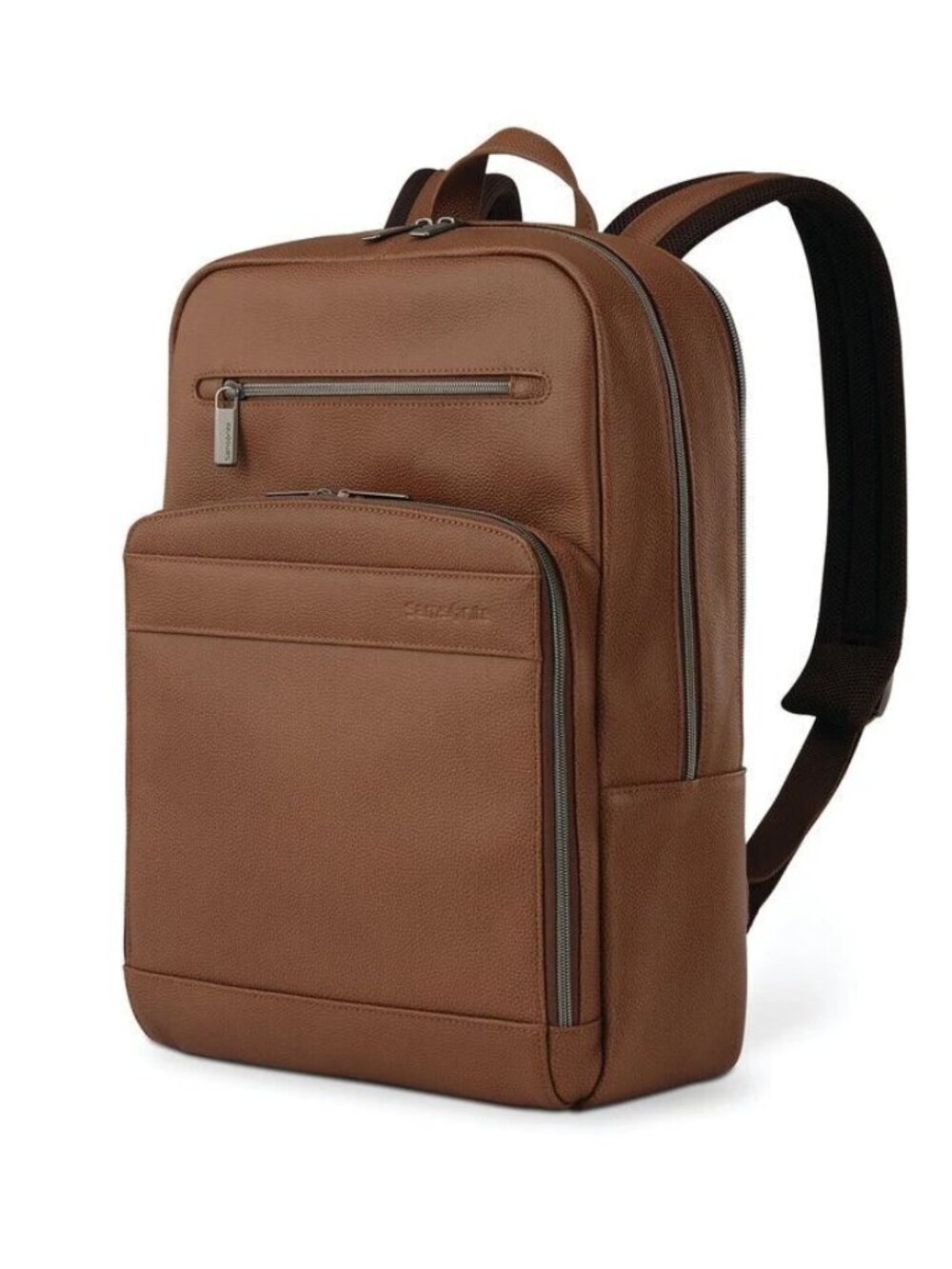 Samsonite Business Slim Leather Backpack Cognac